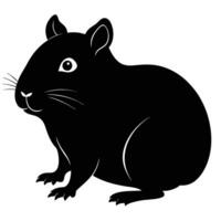 a black and white silhouette of a guinea pig vector