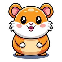 a cartoon hamster with big eyes and a smile vector