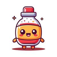 a cartoon character of a bottle of juice vector