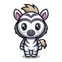 a cartoon zebra standing with a big smile vector