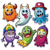 cartoon monsters set of different monsters vector