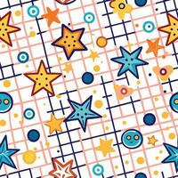 a colorful pattern with stars and squares vector