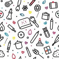 art and craft seamless pattern illustration vector