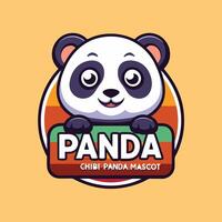 panda logo design with a cartoon panda vector