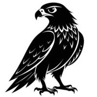 black and white illustration of a hawk vector