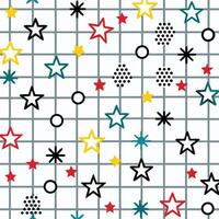 a colorful pattern with stars and squares vector