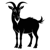 goat silhouette on white background vector