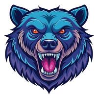 the head of a bear with its mouth open vector