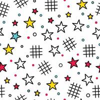 seamless pattern with stars and squares vector