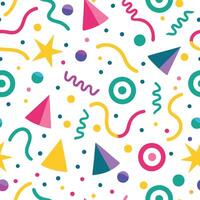 a colorful pattern with party hats and stars vector
