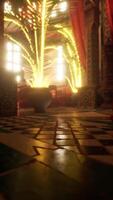 Luxurious textures intricate carvings inviting space with beams of light video