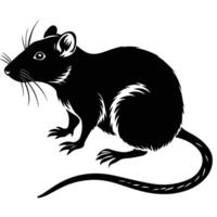a black and white rat on a white background vector