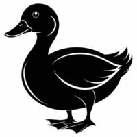 a black and white silhouette of a duck vector