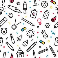 a seamless pattern with various objects and symbols vector