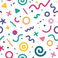 seamless pattern with colorful shapes and lines vector