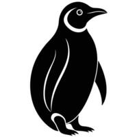 a penguin silhouette on a white background vector