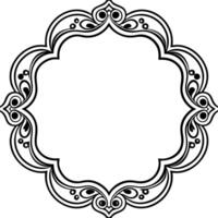 a black and white ornate frame with a white background vector