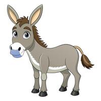 cartoon donkey standing on white background vector