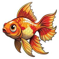goldfish illustration isolated on white background vector
