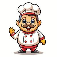 cartoon chef character waving and smiling vector
