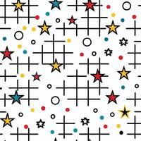 a pattern with stars and squares on a white background vector