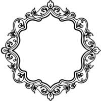 a black and white ornate frame with a white background vector