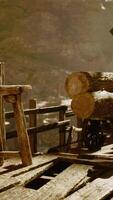 medieval port with a wooden instruments video