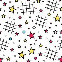 a pattern with stars and squares on a white background vector