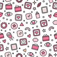 a seamless pattern with pink and white objects vector