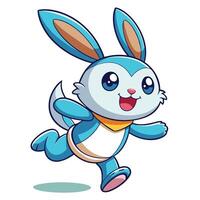 a cartoon bunny running with a big smile on its face vector