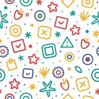a colorful pattern with various shapes and symbols vector