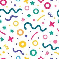 seamless pattern with colorful shapes and lines vector