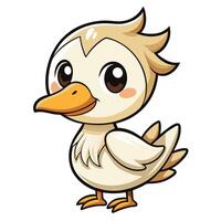 a cartoon duck with big eyes and a long beak vector