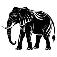 an elephant is standing in a black and white design vector