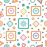 a colorful pattern with various icons and symbols vector