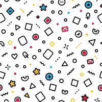 a colorful pattern with geometric shapes and icons vector