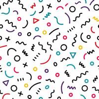 seamless pattern with colorful shapes and lines vector