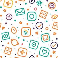 a seamless pattern with icons and symbols vector