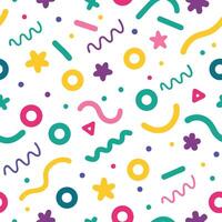 seamless pattern with colorful shapes and lines vector