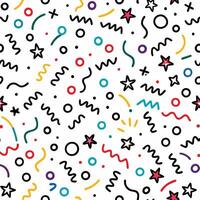 seamless pattern with colorful shapes and stars vector