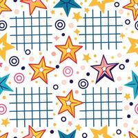 a colorful pattern with stars and squares vector