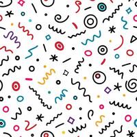 seamless pattern with colorful shapes and lines vector