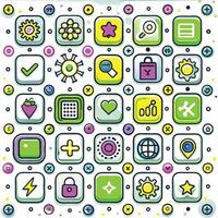 a colorful set of icons for a website vector