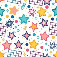 seamless pattern with stars and squares vector