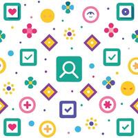 a colorful pattern with various icons and symbols vector