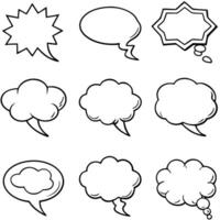 cartoon speech bubbles set of different shapes vector