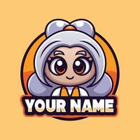 a cartoon character with the word 'your name'on it vector