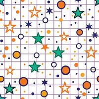 a colorful star and dot pattern on a white background vector