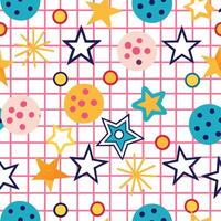 a colorful pattern with stars and dots vector