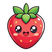 a cartoon strawberry with eyes and a smile vector